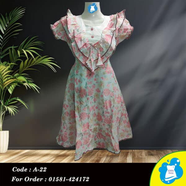 Flower Printed Cotton Baby Dress