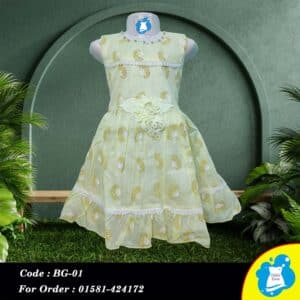 Elegant Soft Cotton Floral Dress for Kid's