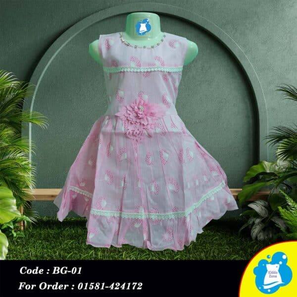 Elegant Soft Cotton Floral Dress for Kid's