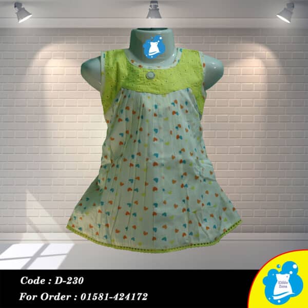 Heart Printed Cotton Baby Dress