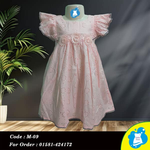 Sequined Floral Cotton Dress for Kid's