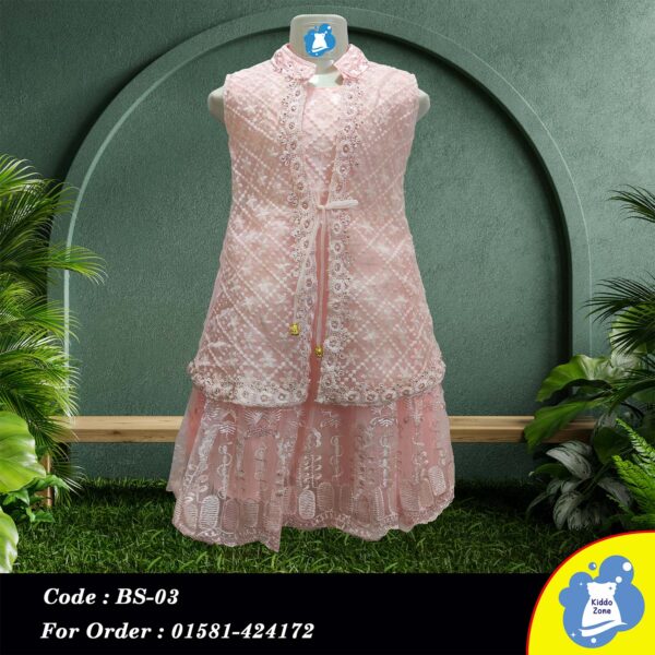 Elegant Lace Frock with Extra Koti