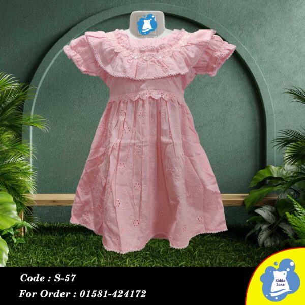 Premium Chicken Fabric Baby Frock - Image 2