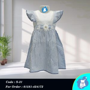 Elegant Blue Stripe Frock